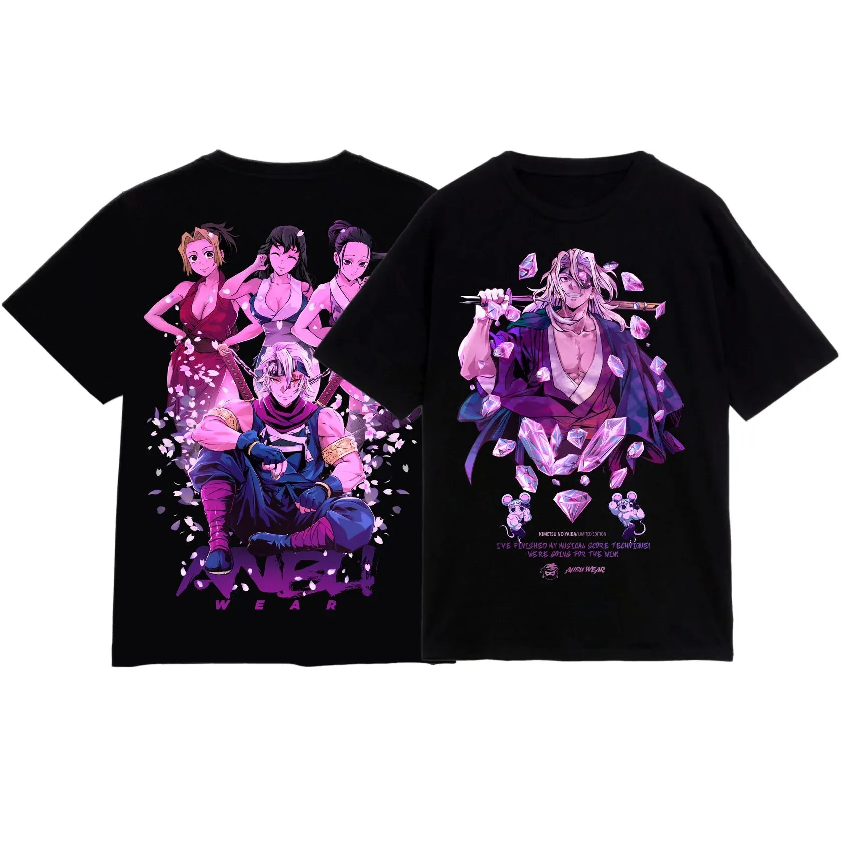 Unisex Anime Inspired Vintage Washed T-Shirt丨Demon Slayer