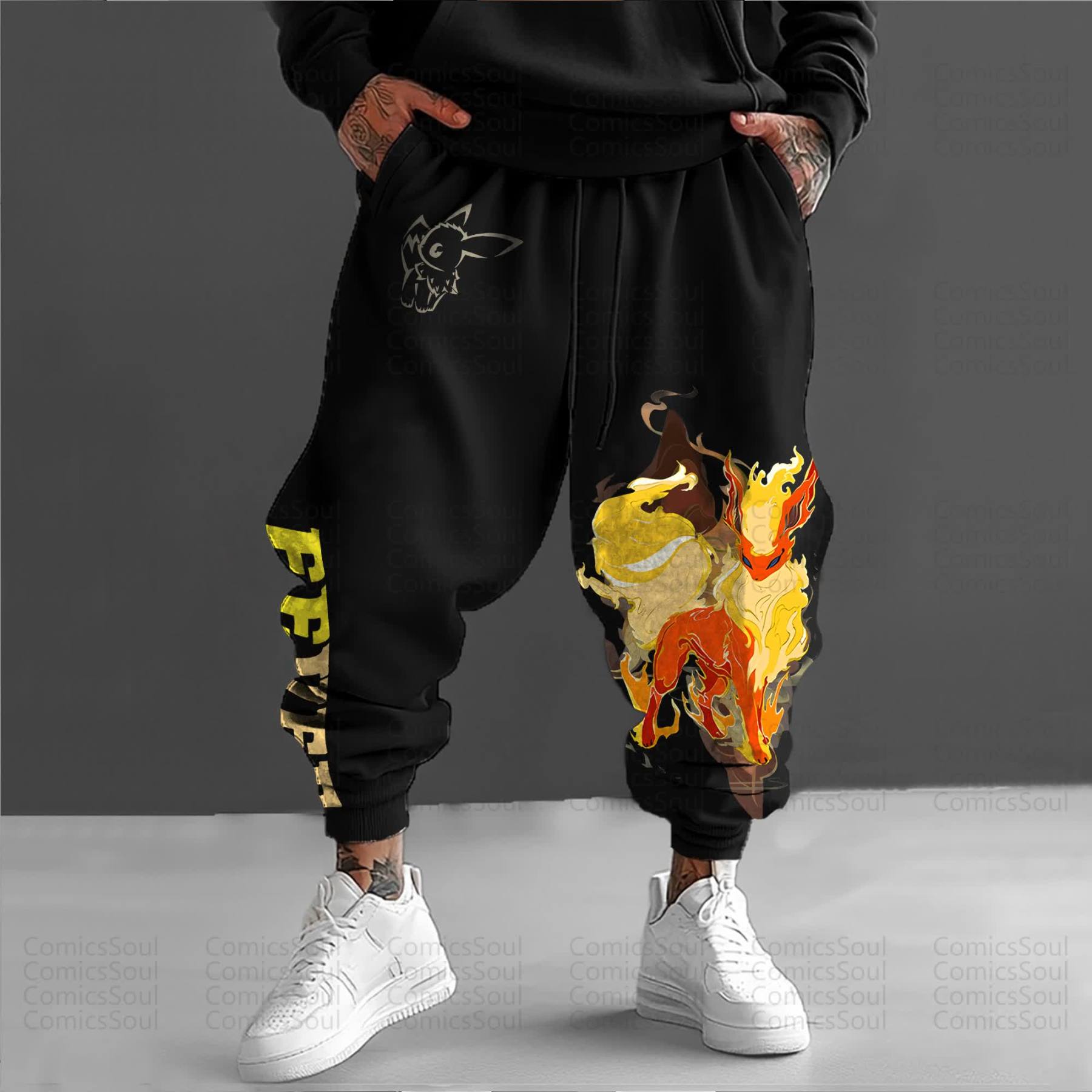 Unisex Anime Inspired Vintage Pants丨Demon Slayer X Pokémon