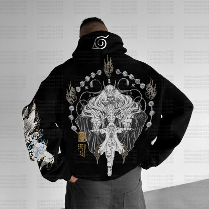 Plus Velvet Unisex Anime Graphic Streetwear Vintage Hoodie