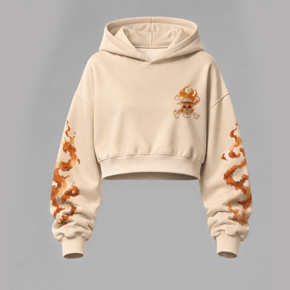One Piece Cropped Long Sleeve Hoodie & High Waist Jogger Pants Two Piece