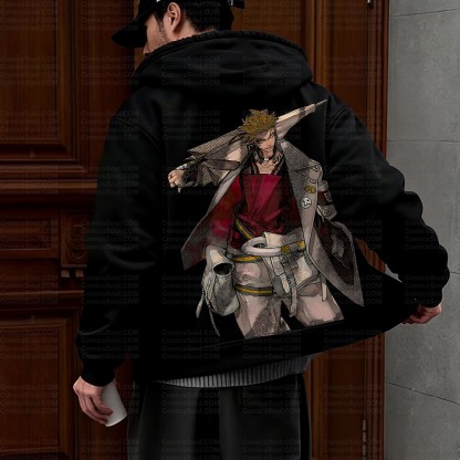 Unisex Graphic Streetwear Vintage Zipper Cardigan Plush Hoodie