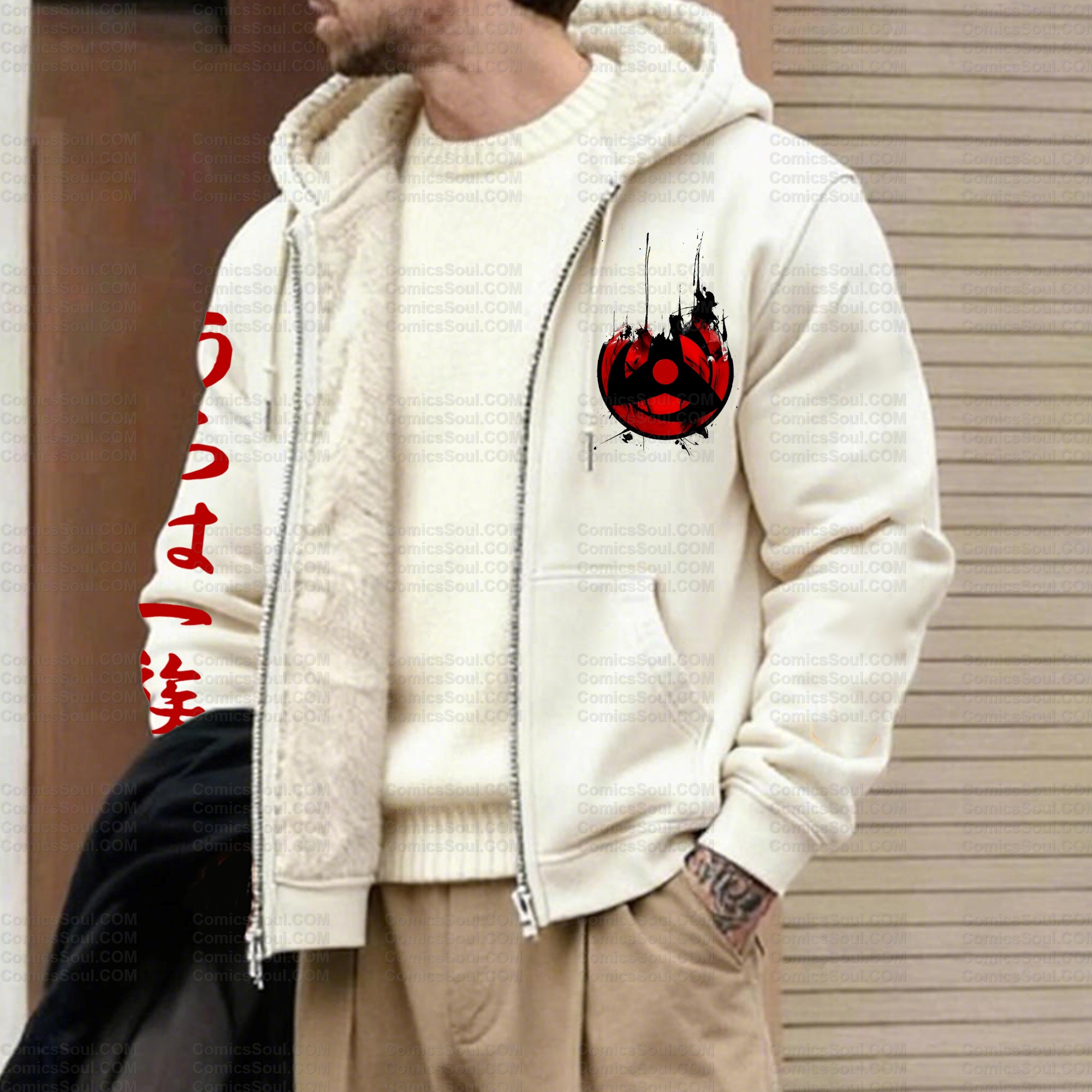 Unisex Graphic Streetwear Vintage Zipper Cardigan Plush Hoodid