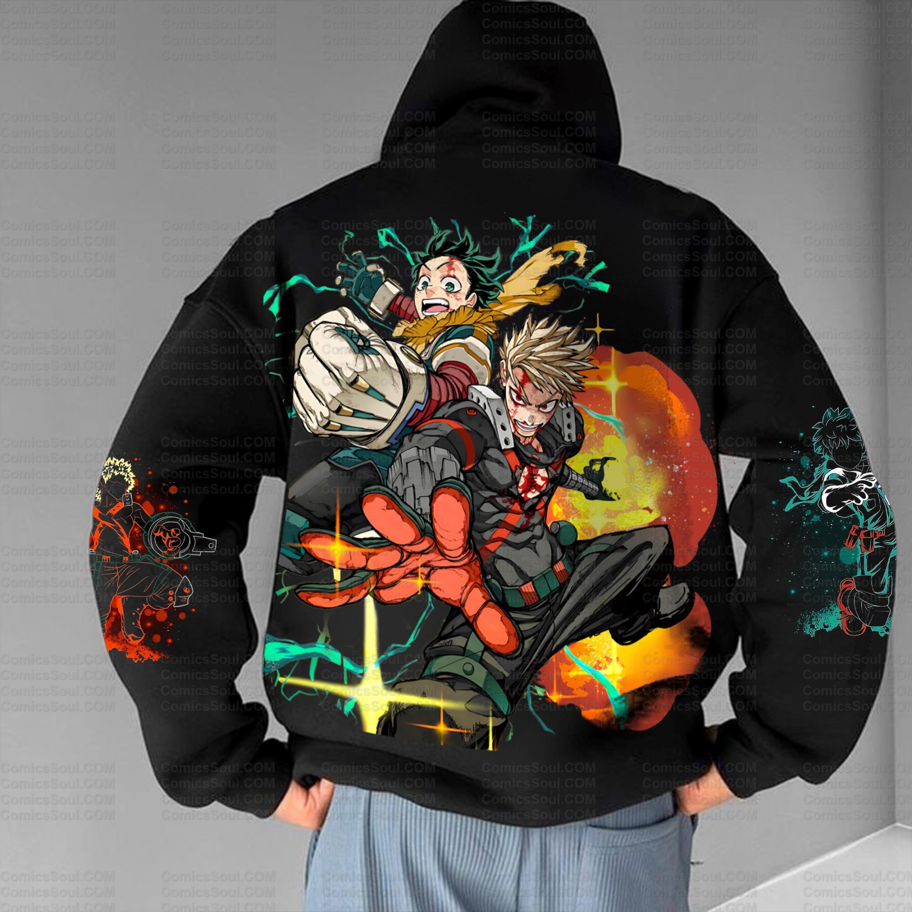 Plus Velvet Unisex Anime Graphic Streetwear Vintage Hoodie