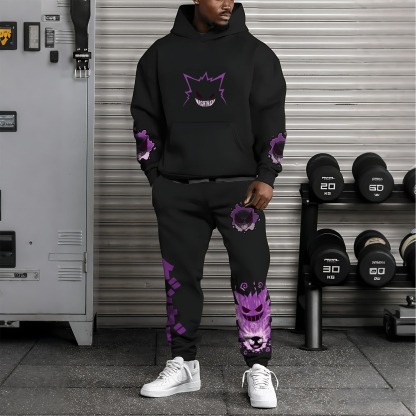 Unisex Anime 3D Print Fleece Hoodie and Pants Set