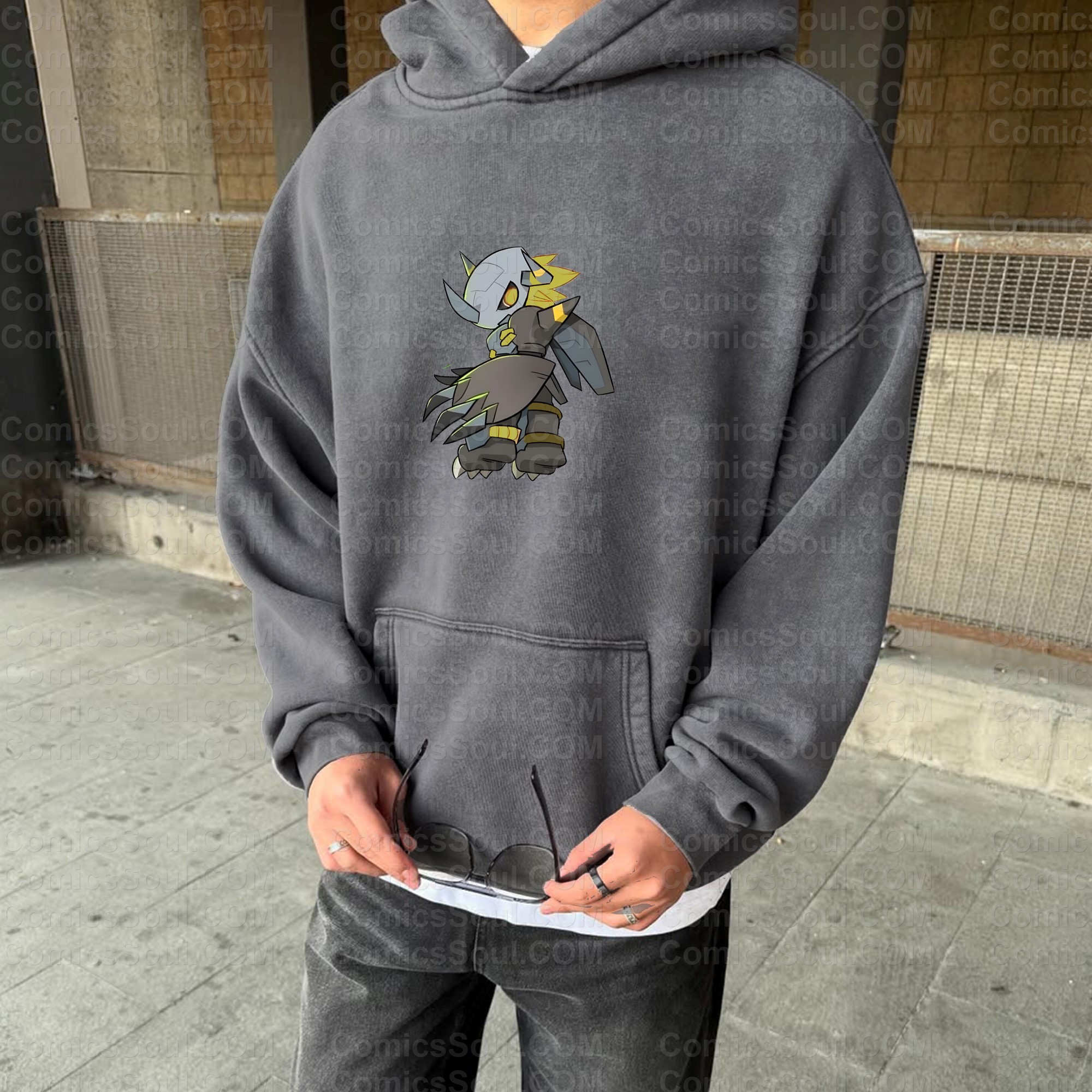 Vintage 3D Direct Inkjet Printed Washed Unisex Plush Hoodie