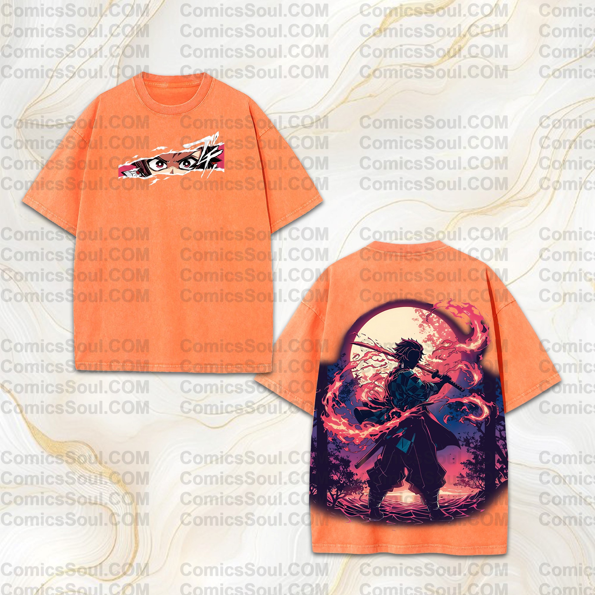 Vintage 3D Direct Inkjet Printed Washed Unisex T-Shirt| KNY