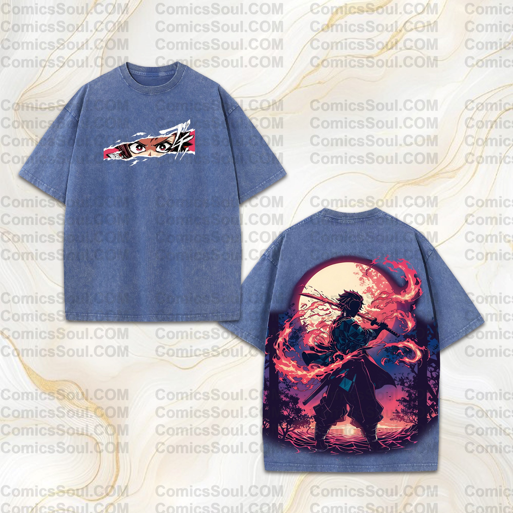 Vintage 3D Direct Inkjet Printed Washed Unisex T-Shirt| KNY