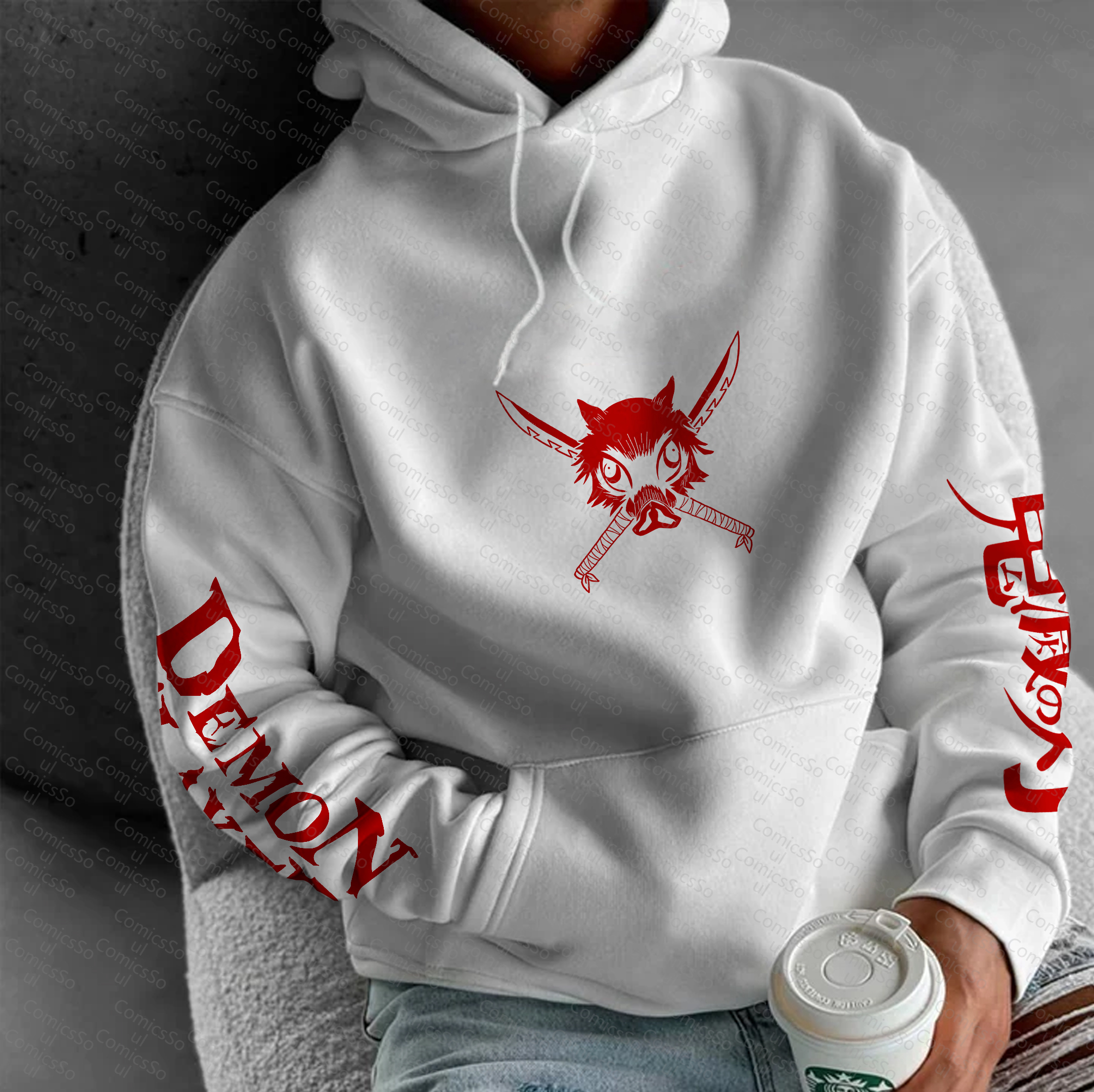 Unisex “Demon Slayer” Anime Graphic Streetwear Vintage Hoodie