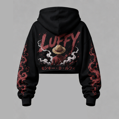 One Piece Cropped Long Sleeve Hoodie & High Waist Jogger Pants Two Piece