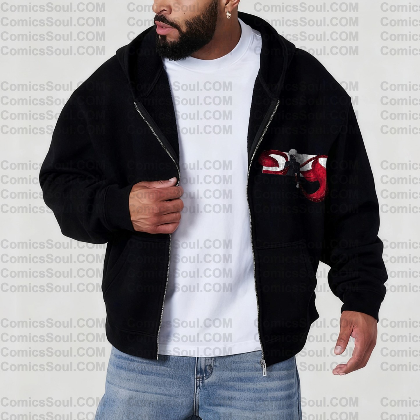 Unisex Graphic Streetwear Vintage Zipper Cardigan Plush Hoodie