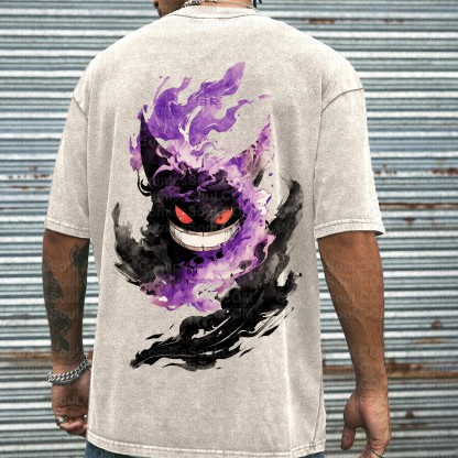 Vintage 3D Direct Inkjet Printed Washed Unisex T-Shirt