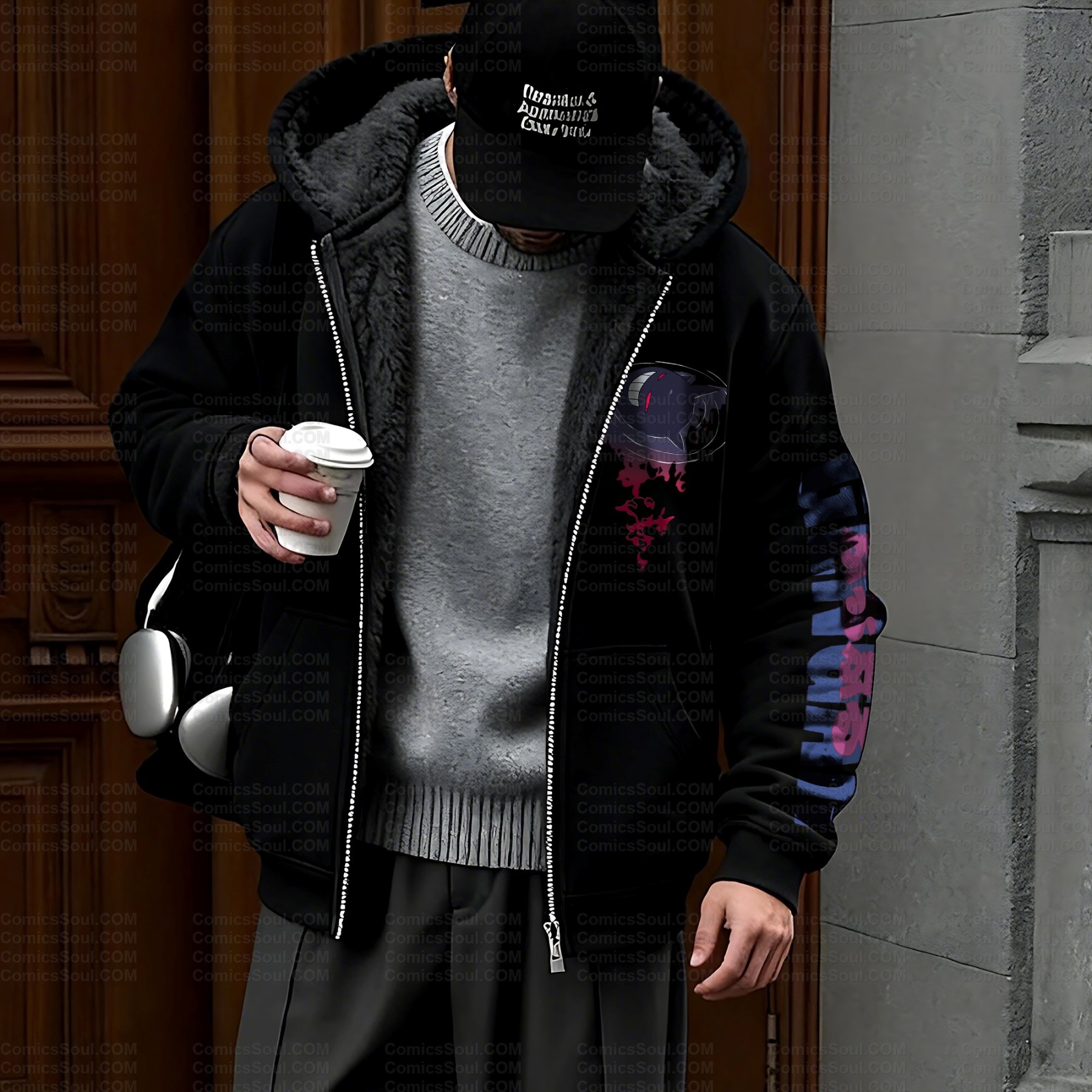 Unisex Graphic Streetwear Vintage Zipper Cardigan Plush Hoodie