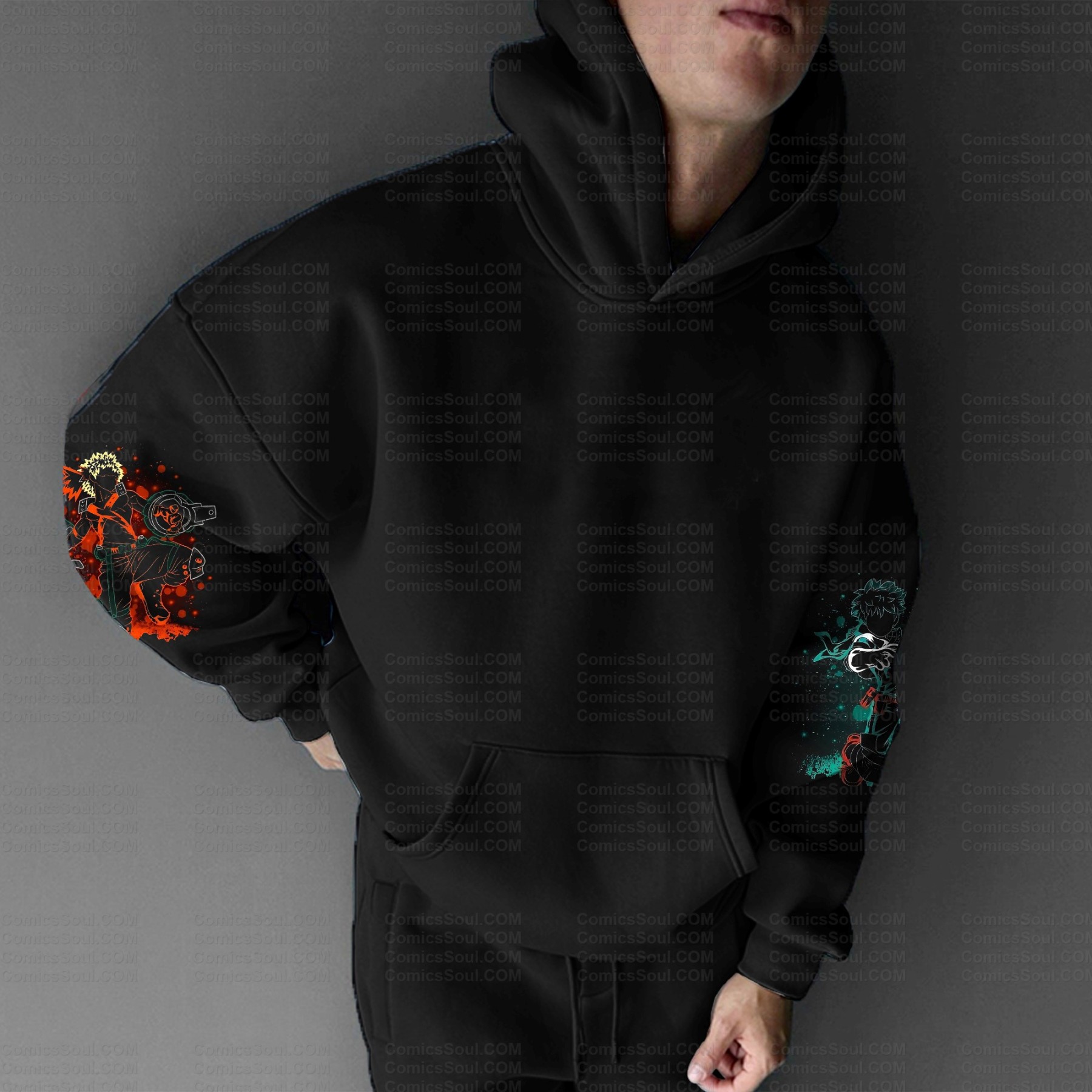 Plus Velvet Unisex Anime Graphic Streetwear Vintage Hoodie