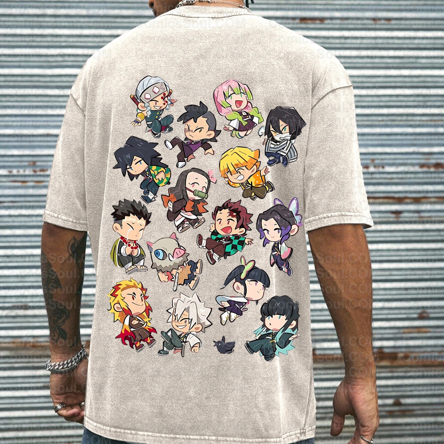 Vintage 3D Direct Inkjet Printed Washed Unisex T-Shirt