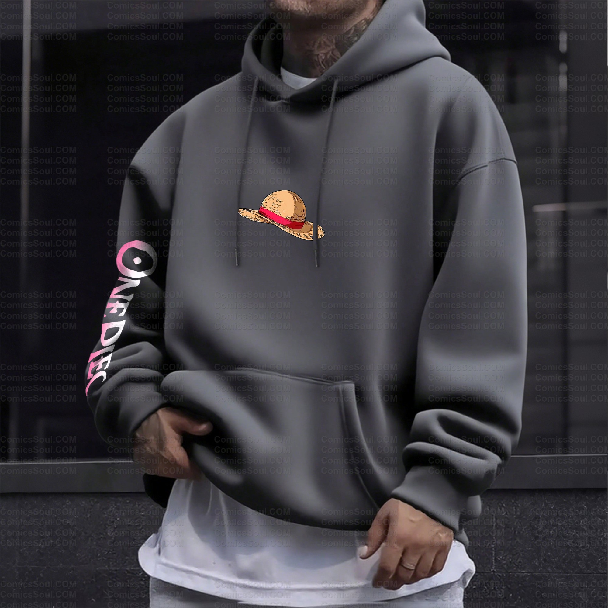 Plus Velvet Unisex Anime Graphic Streetwear Vintage Hoodie