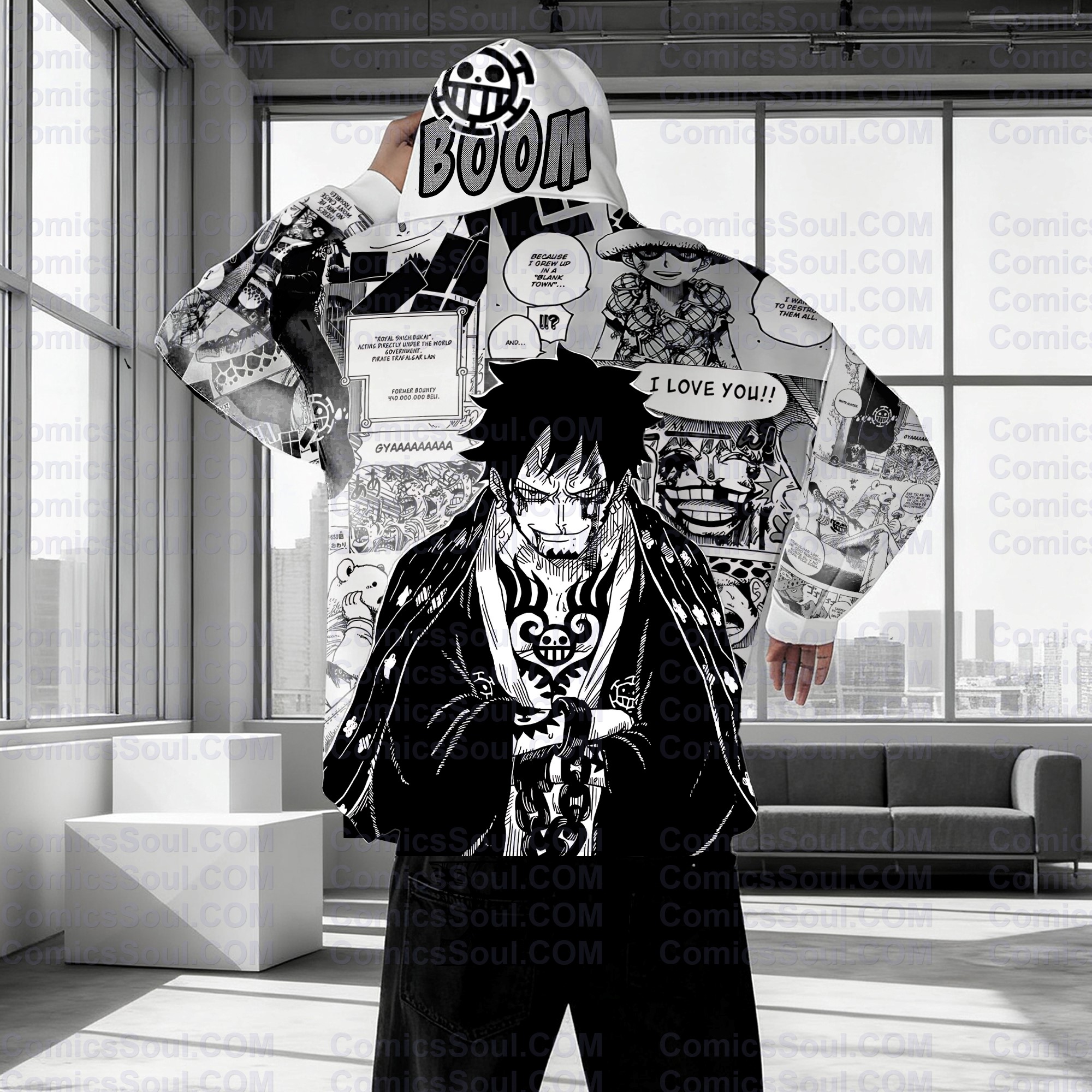 Plus Velvet Unisex Anime Graphic Streetwear Vintage Hoodie