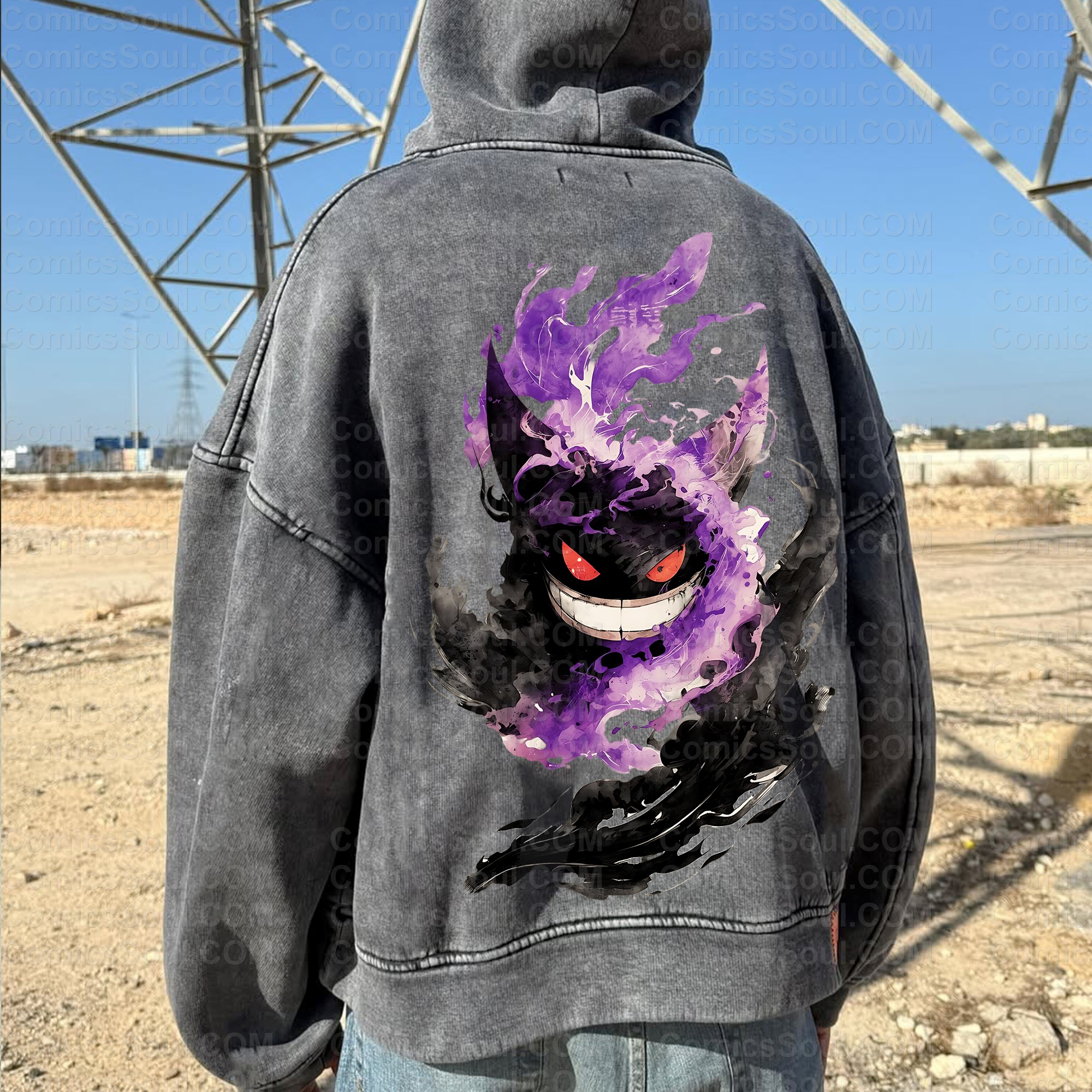 Vintage 3D Direct Inkjet Printed Washed Unisex Plush Hoodie
