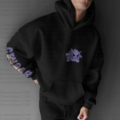 Unisex Anime Graphic Streetwear Vintage Plush Hoodie| Gengar