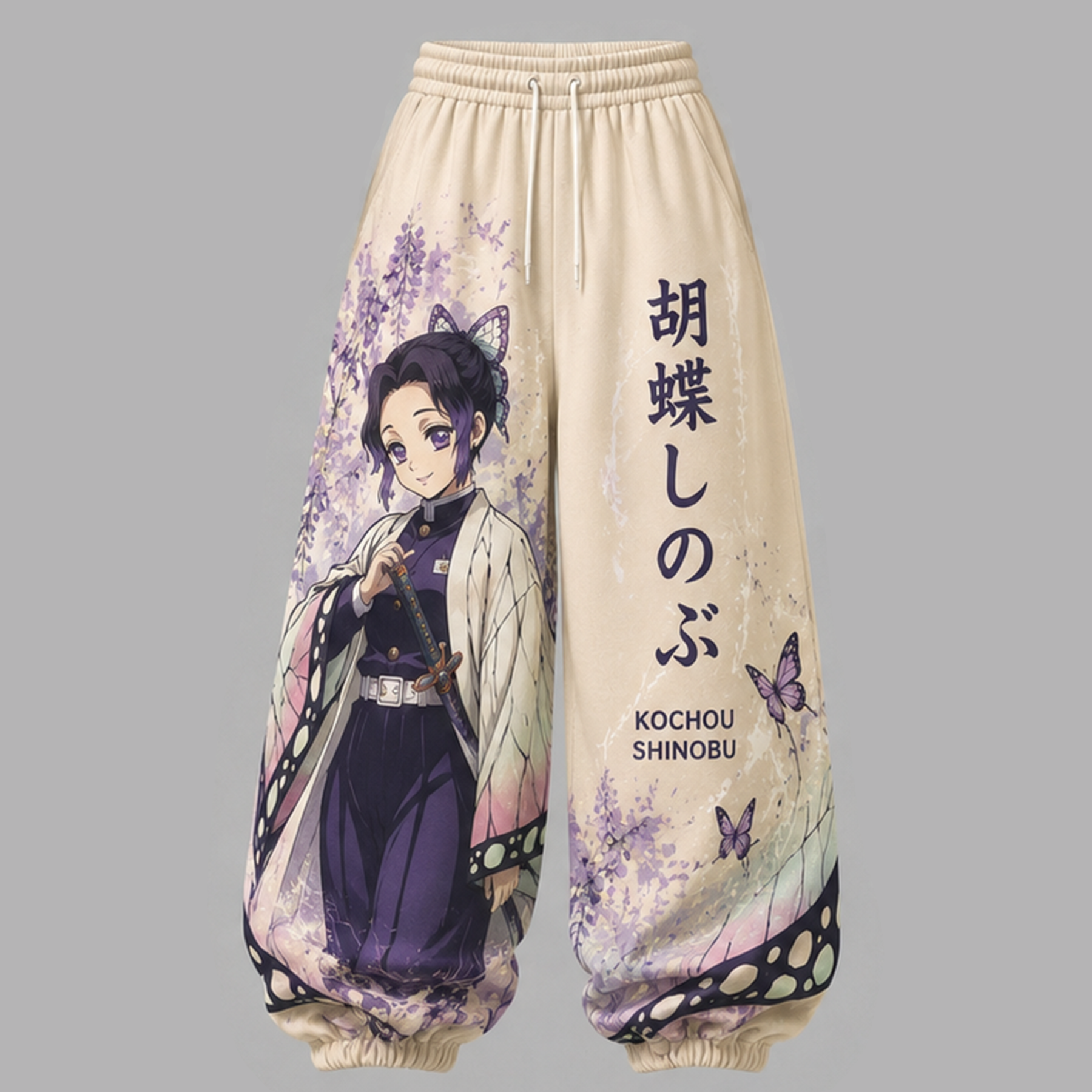 Demon Slayer Cropped Long Sleeve Hoodie & High Waist Jogger Pants Two Piece
