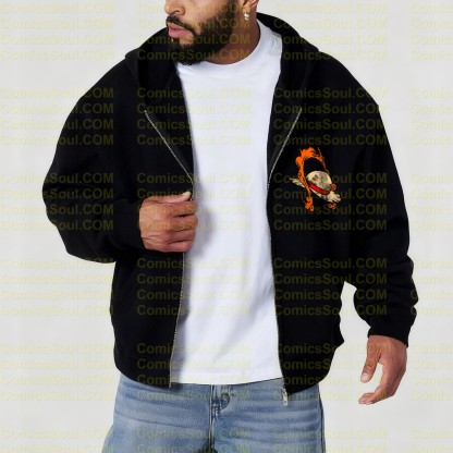 Unisex Graphic Streetwear Vintage Zipper Cardigan Plush Hoodie