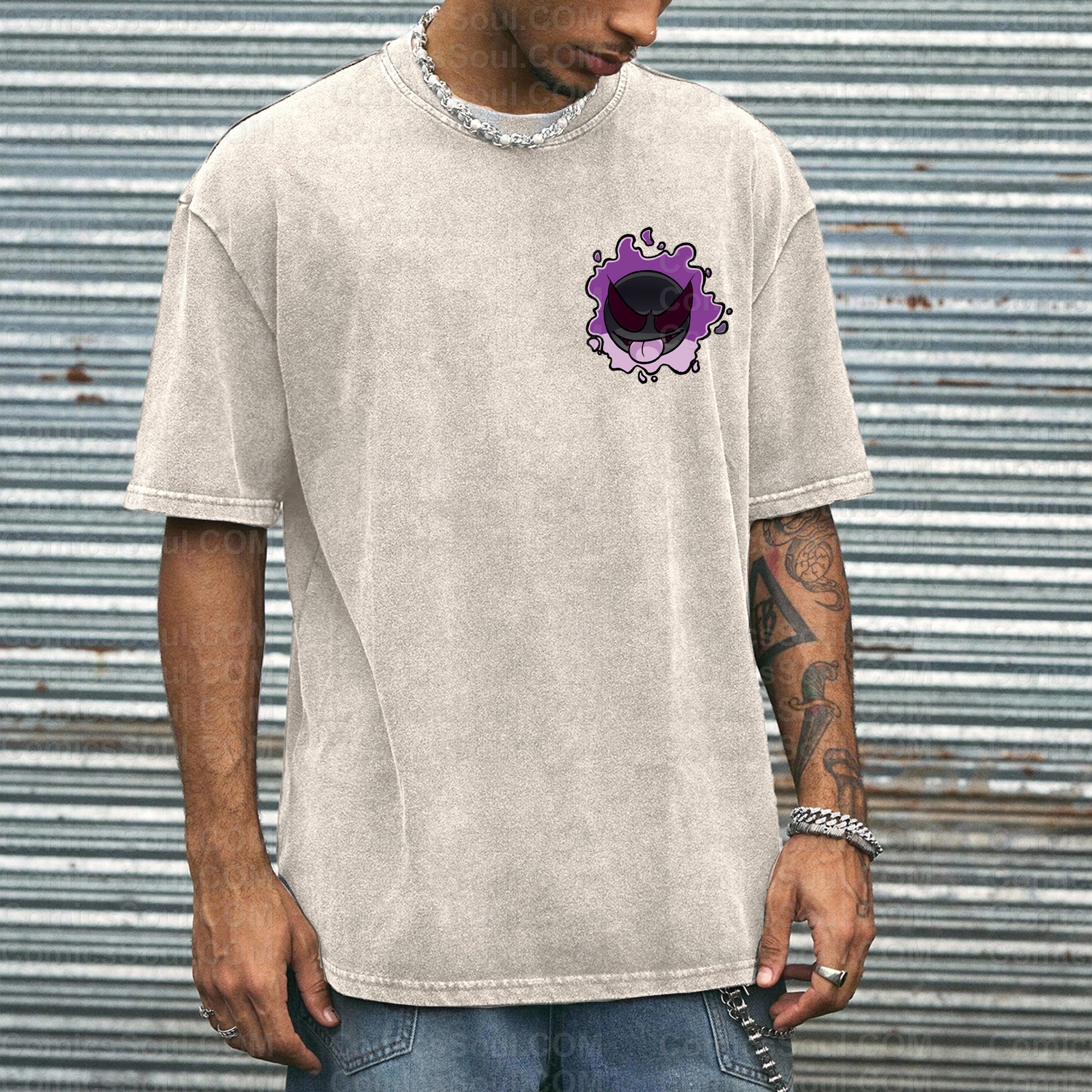 Vintage 3D Direct Inkjet Printed Washed Unisex T-Shirt