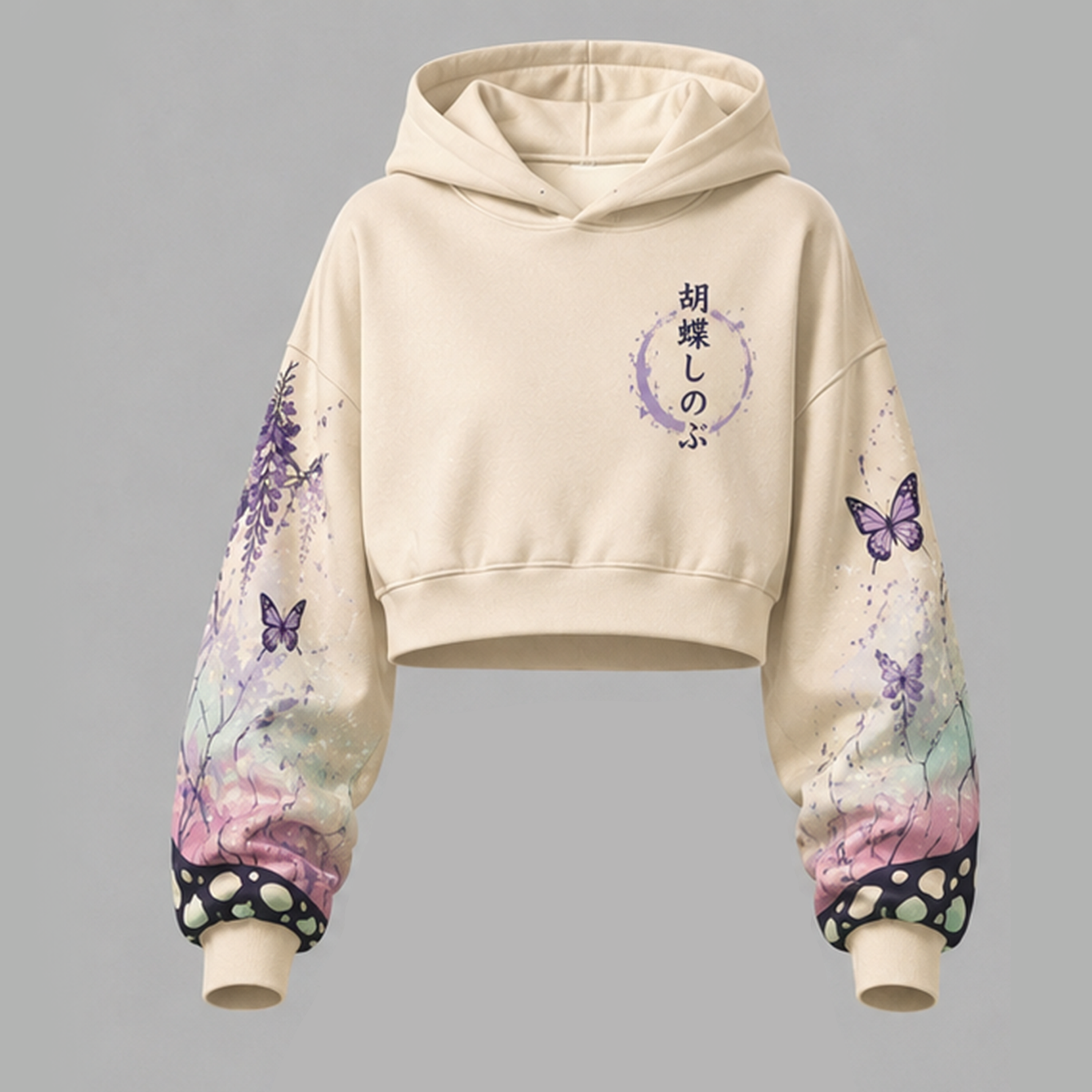 Demon Slayer Cropped Long Sleeve Hoodie & High Waist Jogger Pants Two Piece
