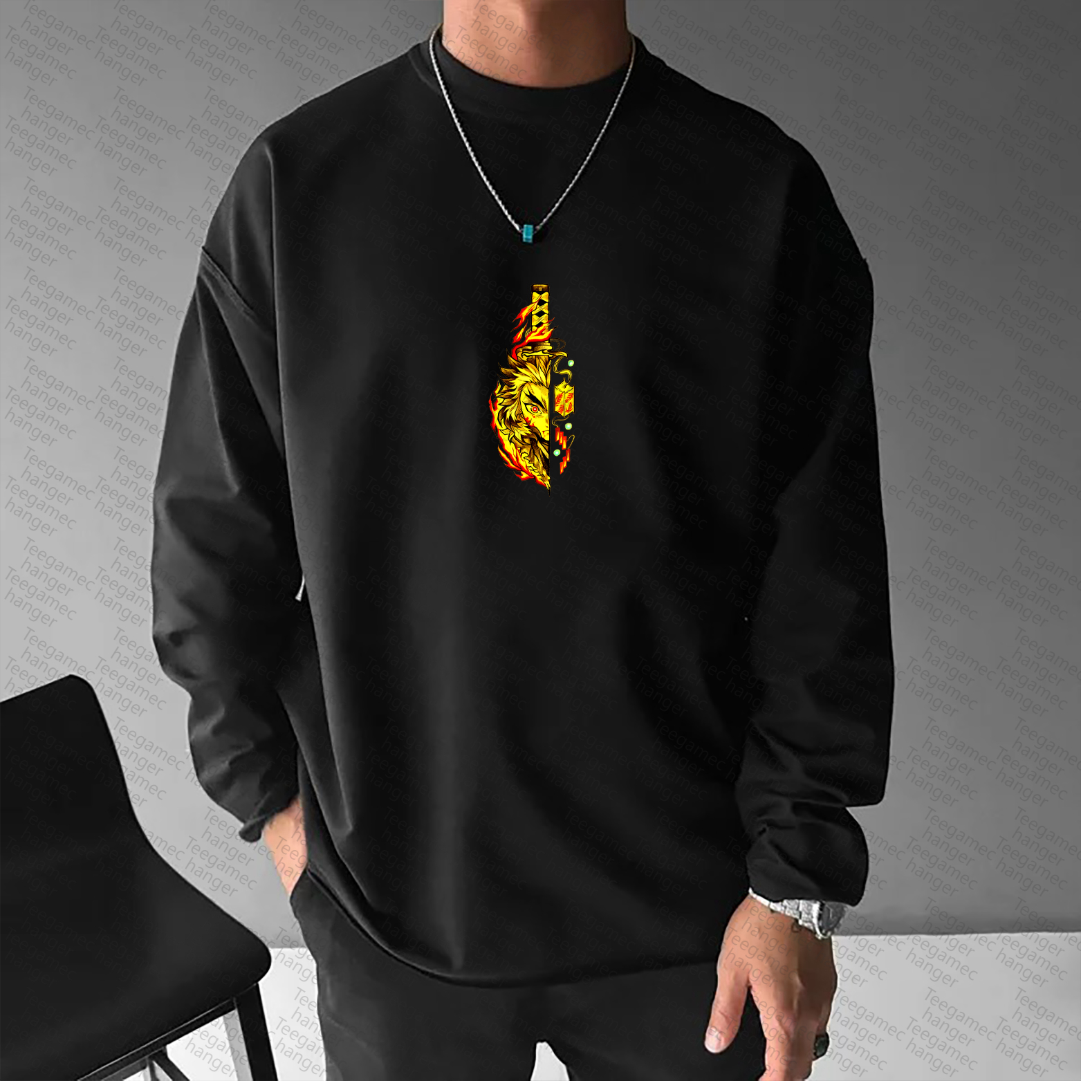 Unisex Anime Graphic Streetwear Vintage Long-Sleeved T-shirt