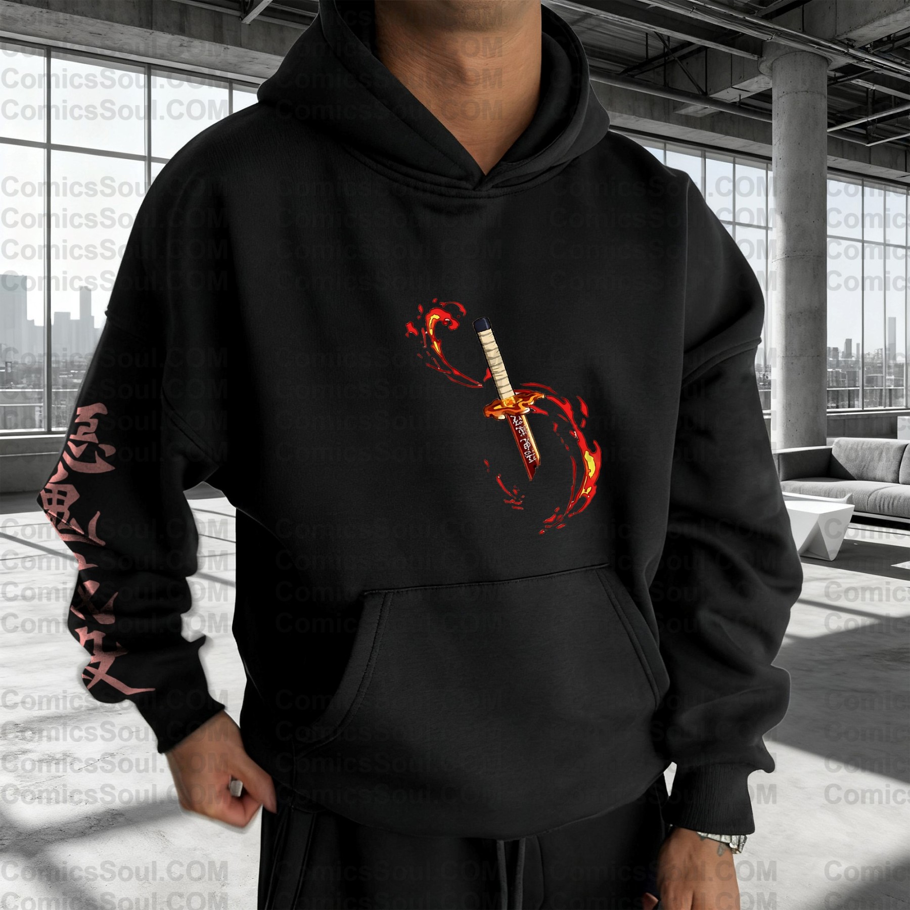 Plus Velvet Unisex Anime Graphic Streetwear Vintage Hoodie