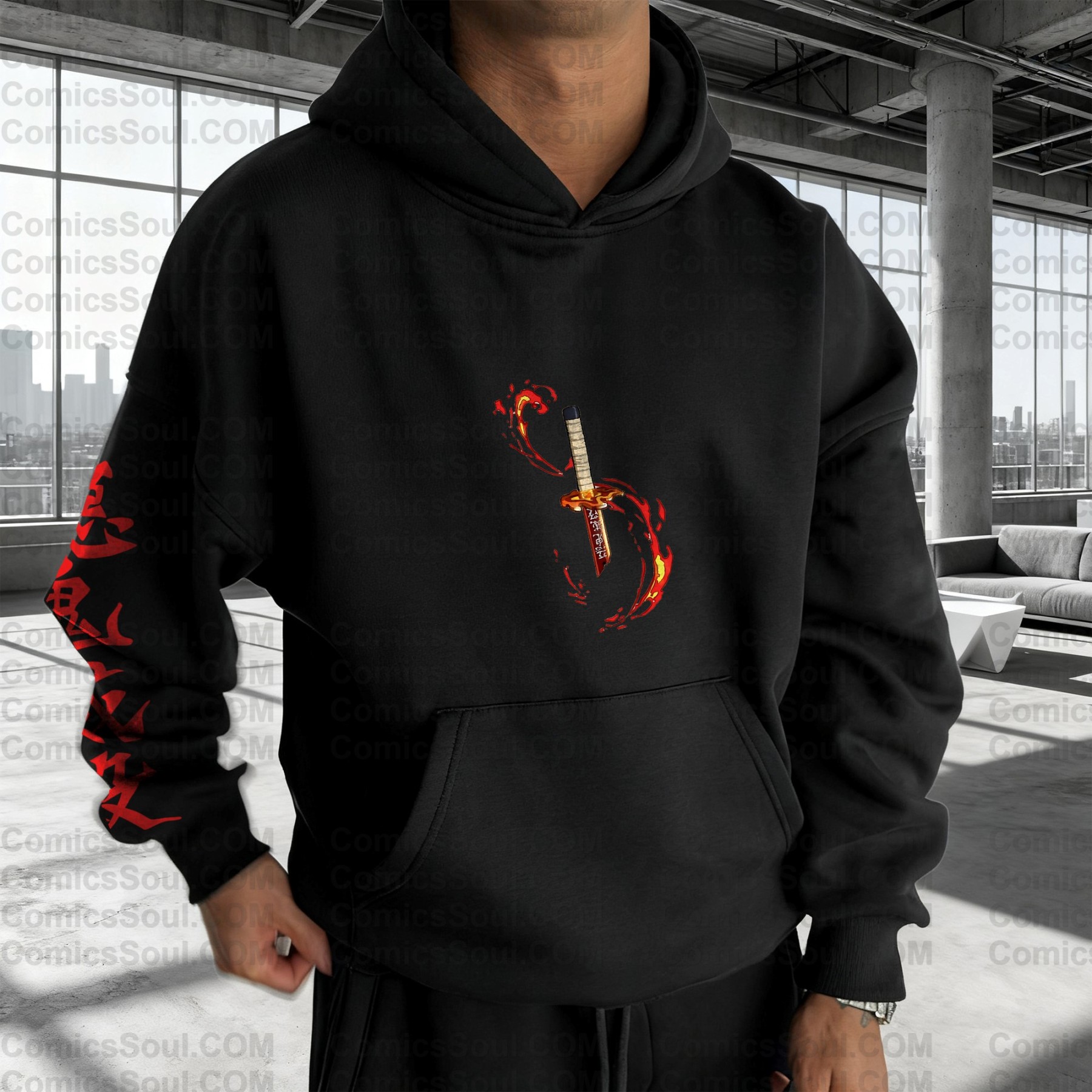 Plus Velvet Unisex Anime Graphic Streetwear Vintage Hoodie