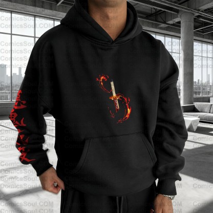 Plus Velvet Unisex Anime Graphic Streetwear Vintage Hoodie