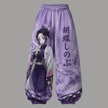 Demon Slayer Cropped Long Sleeve Hoodie & High Waist Jogger Pants Two Piece