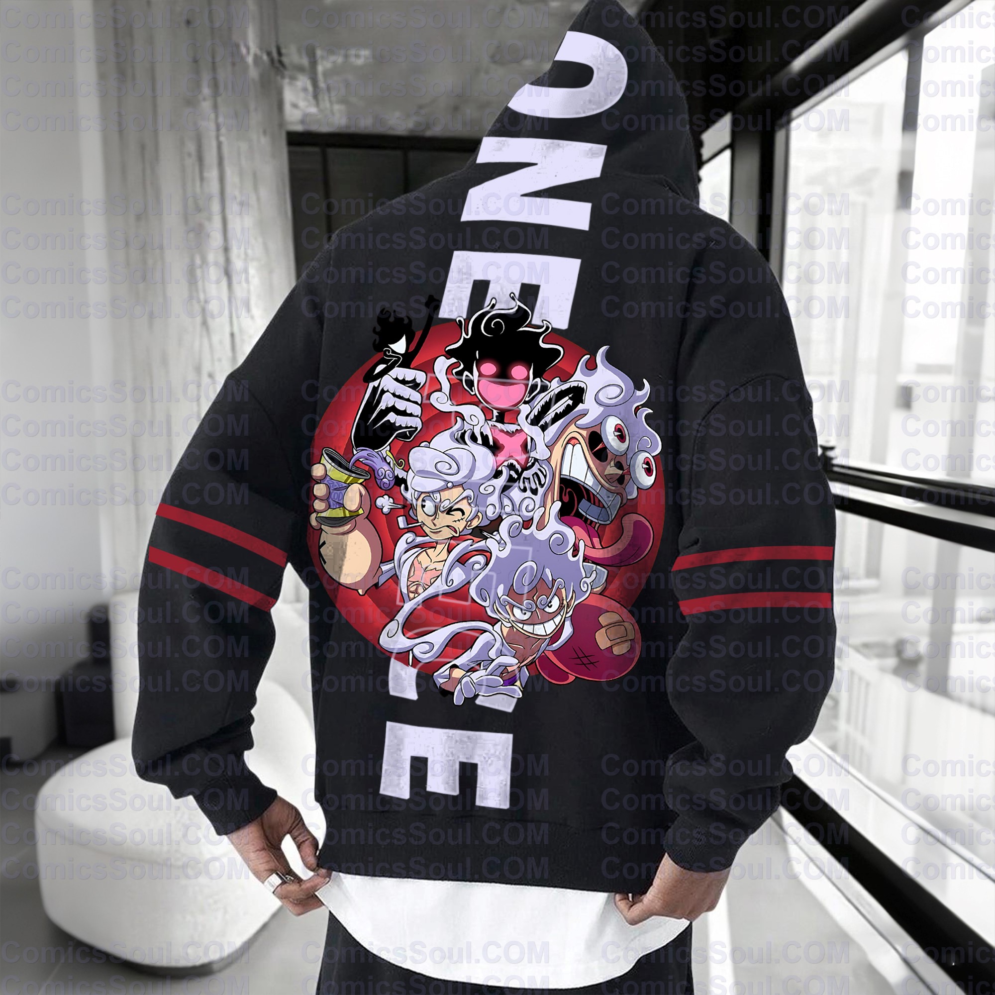 Plus Velvet Unisex Anime Graphic Streetwear Vintage Hoodie