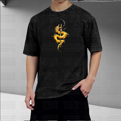 Unisex Anime Inspired Vintage Washed T-Shirt