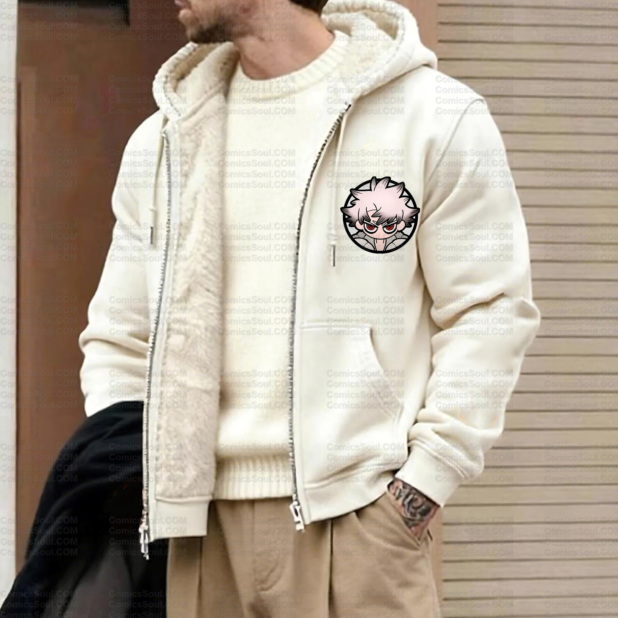 Unisex Graphic Streetwear Vintage Zipper Cardigan Plush Hoodie