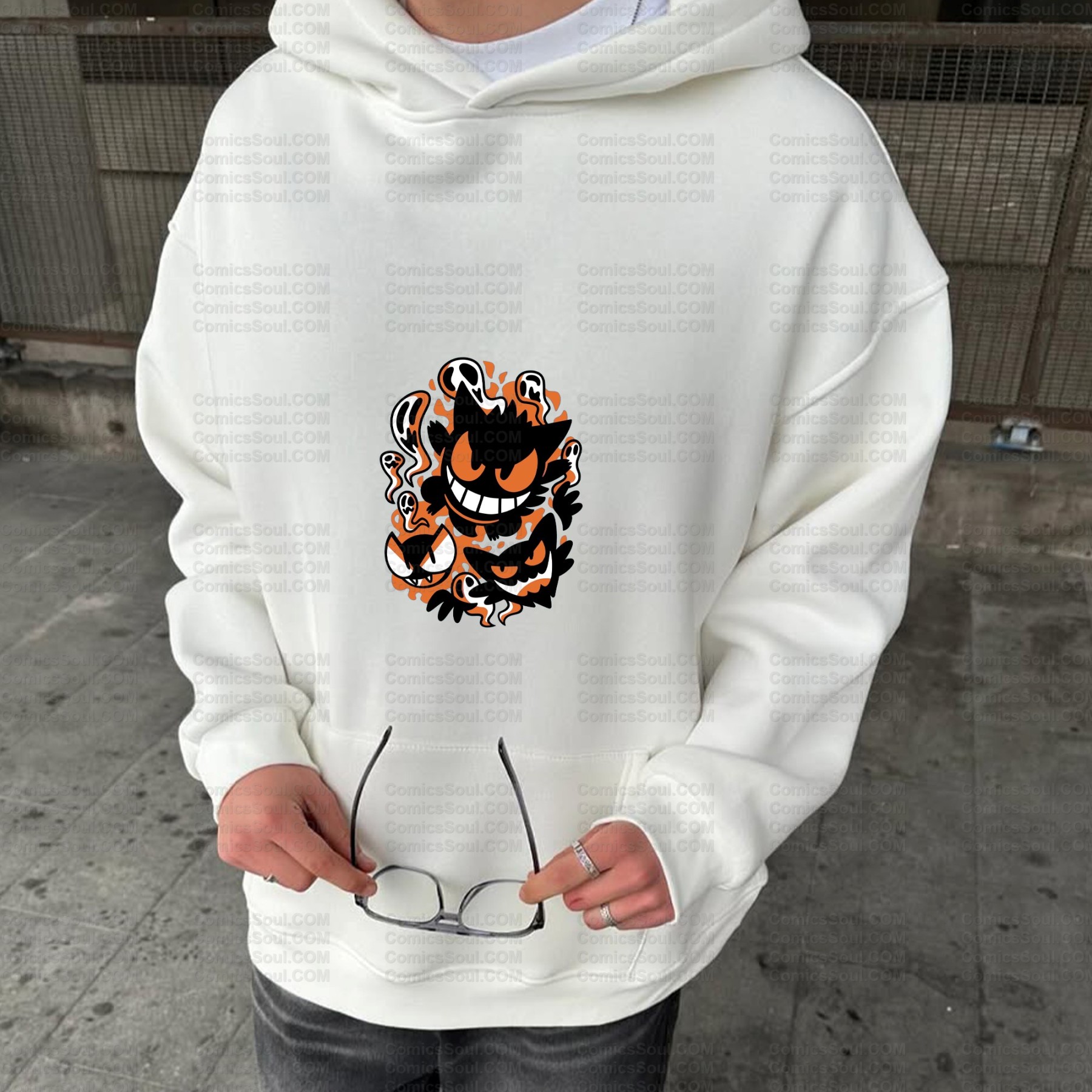 Plus Velvet Unisex Anime Graphic Streetwear Vintage Hoodie