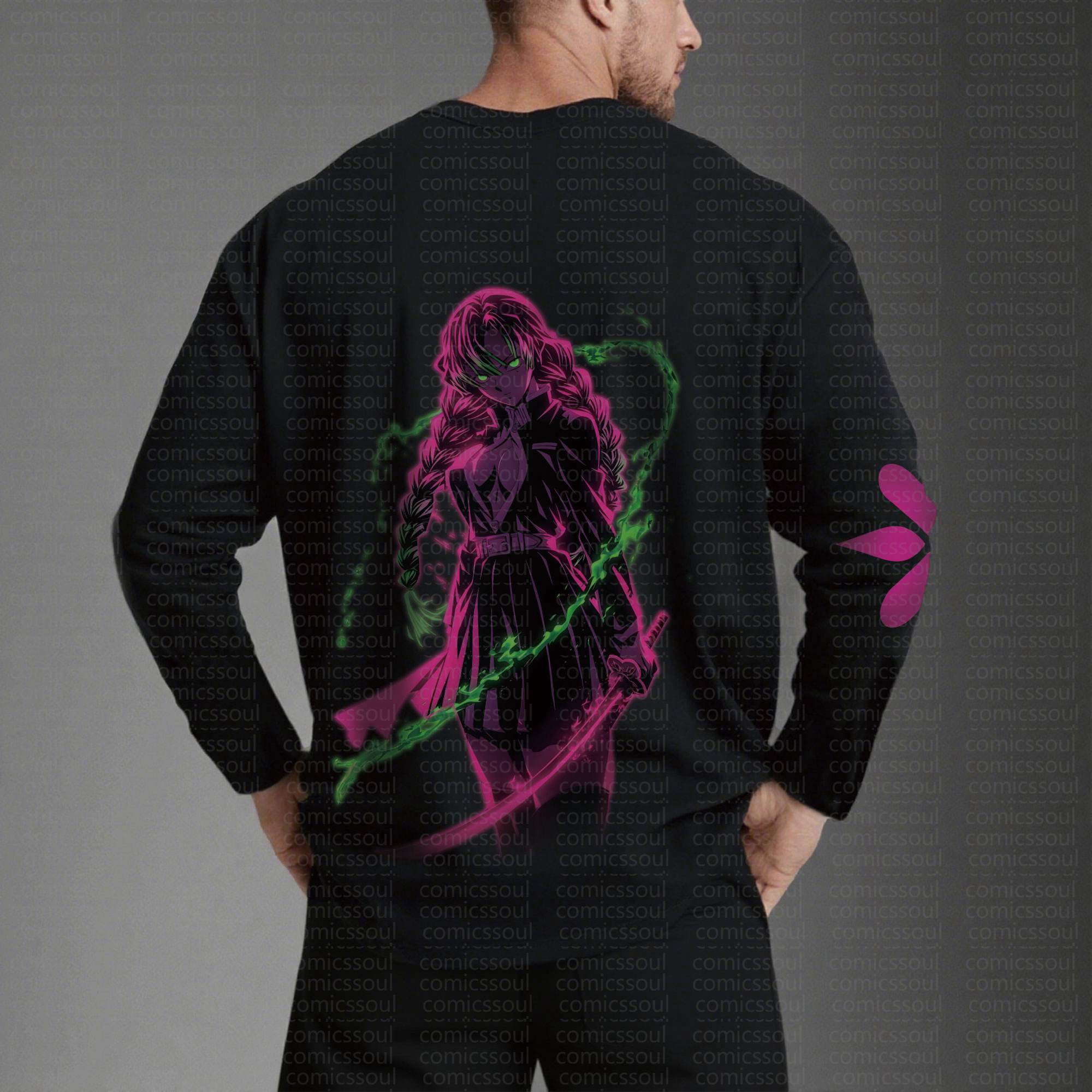 Unisex “Demon Slayer” Anime Graphic Streetwear Vintage Long-Sleeved T-shirt