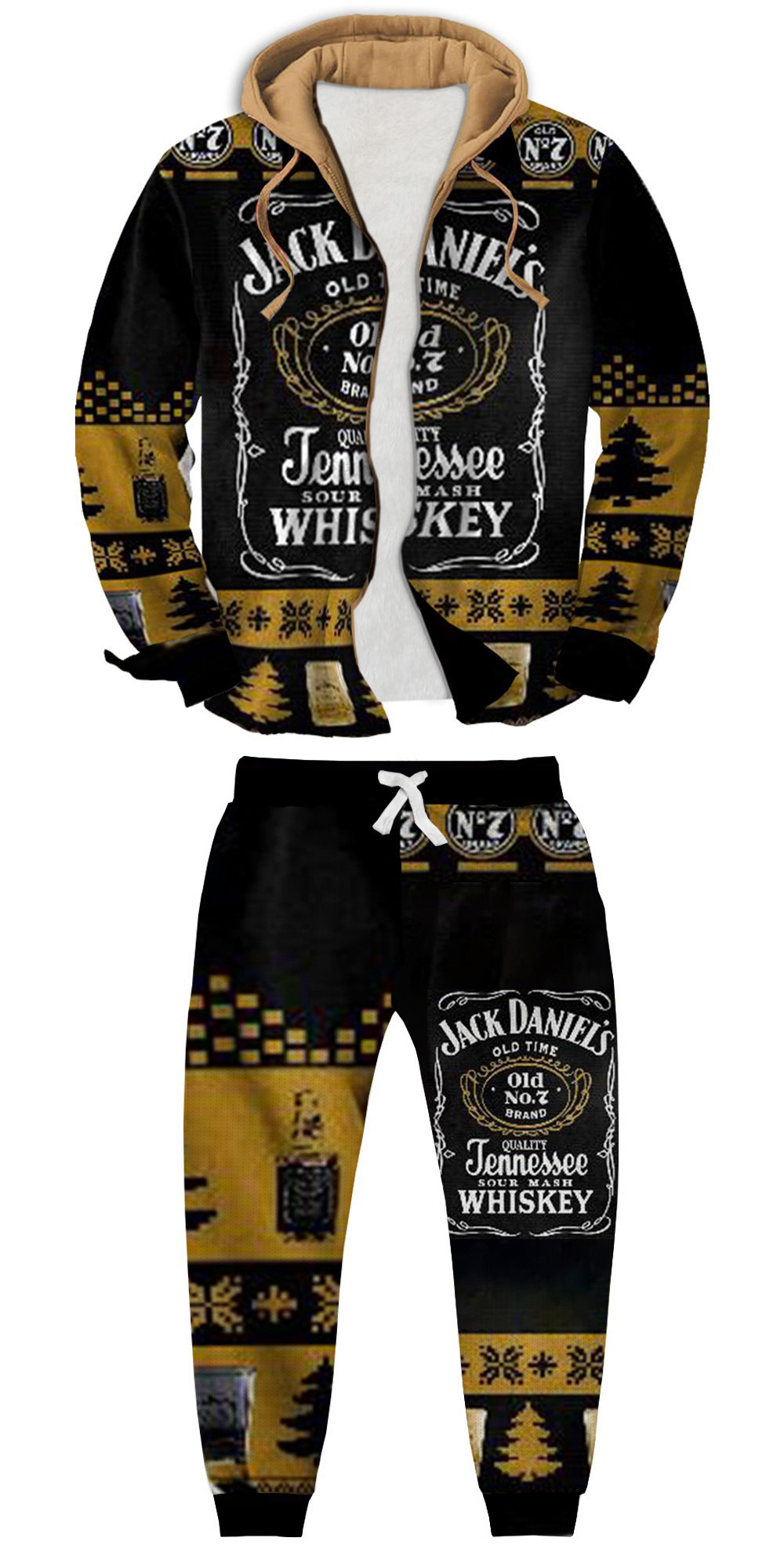 Unisex Fake Two Gradient Plaid Long-Sleeved Shirts Jacket Set