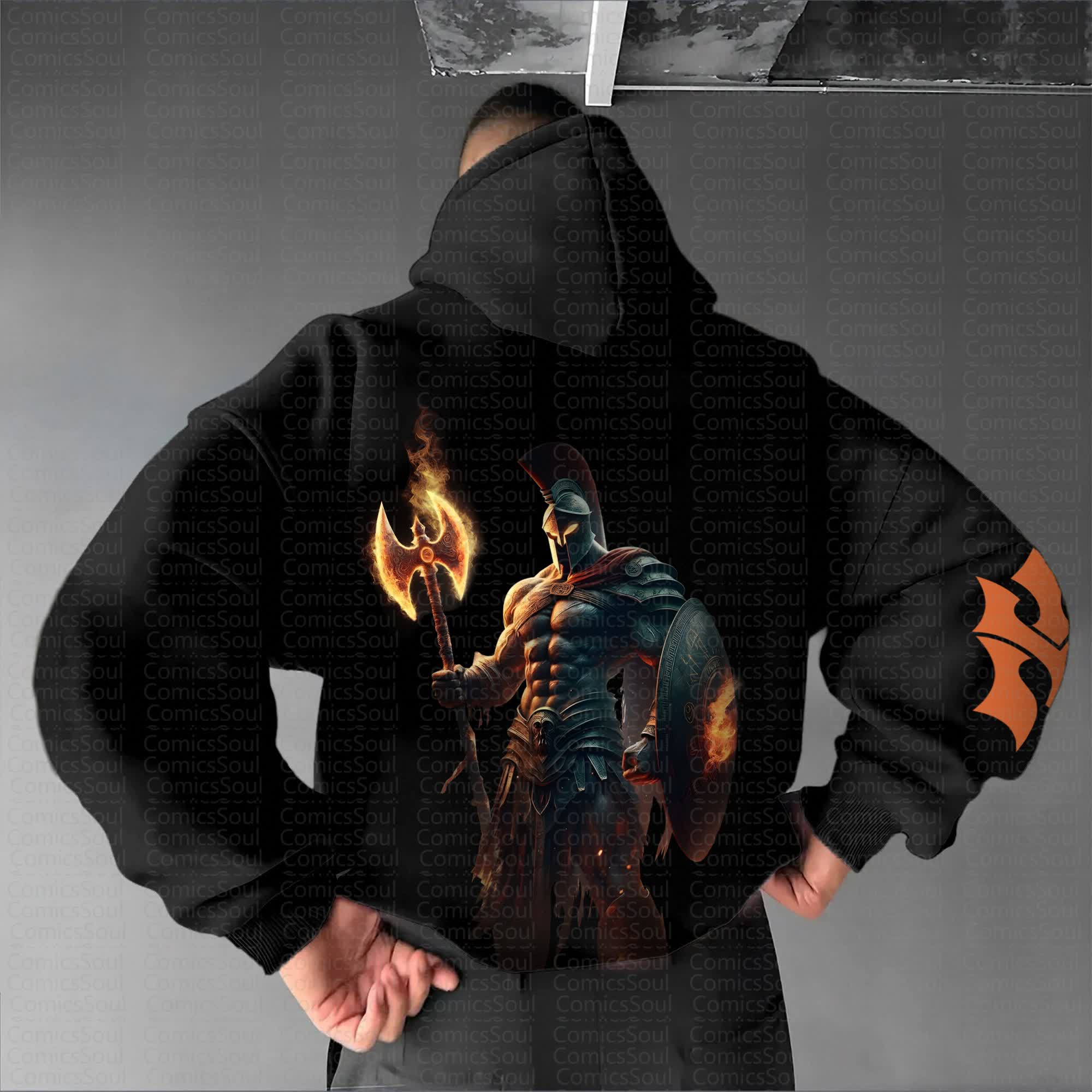 Unisex Anime Graphic Streetwear Vintage Hoodie丨Spartan