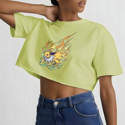 Cute and playful "Pokémon" summer women's cropped top