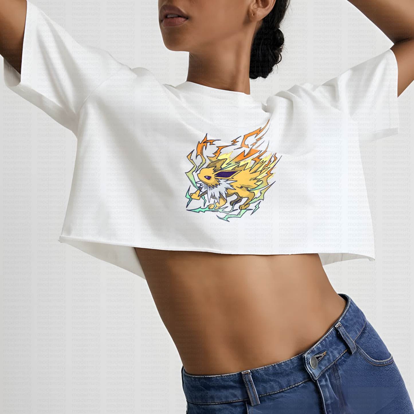 Cute and playful "Pokémon" summer women's cropped top
