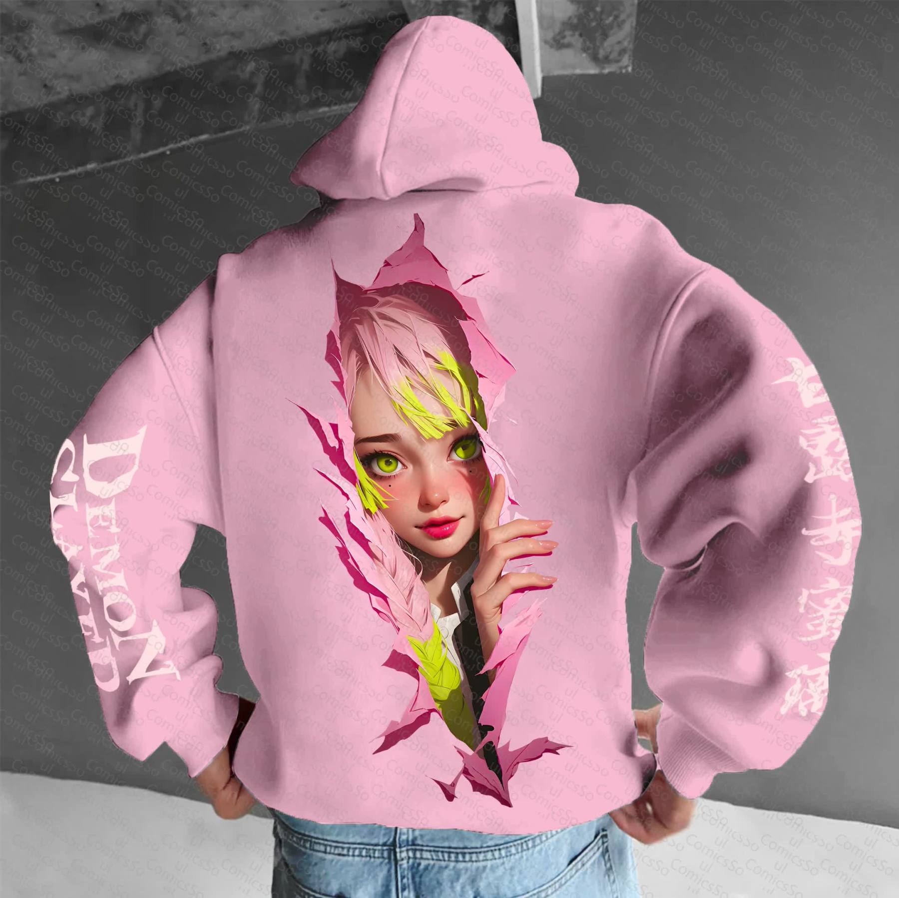 Unisex “Demon Slayer” Anime Graphic Streetwear Vintage Hoodie
