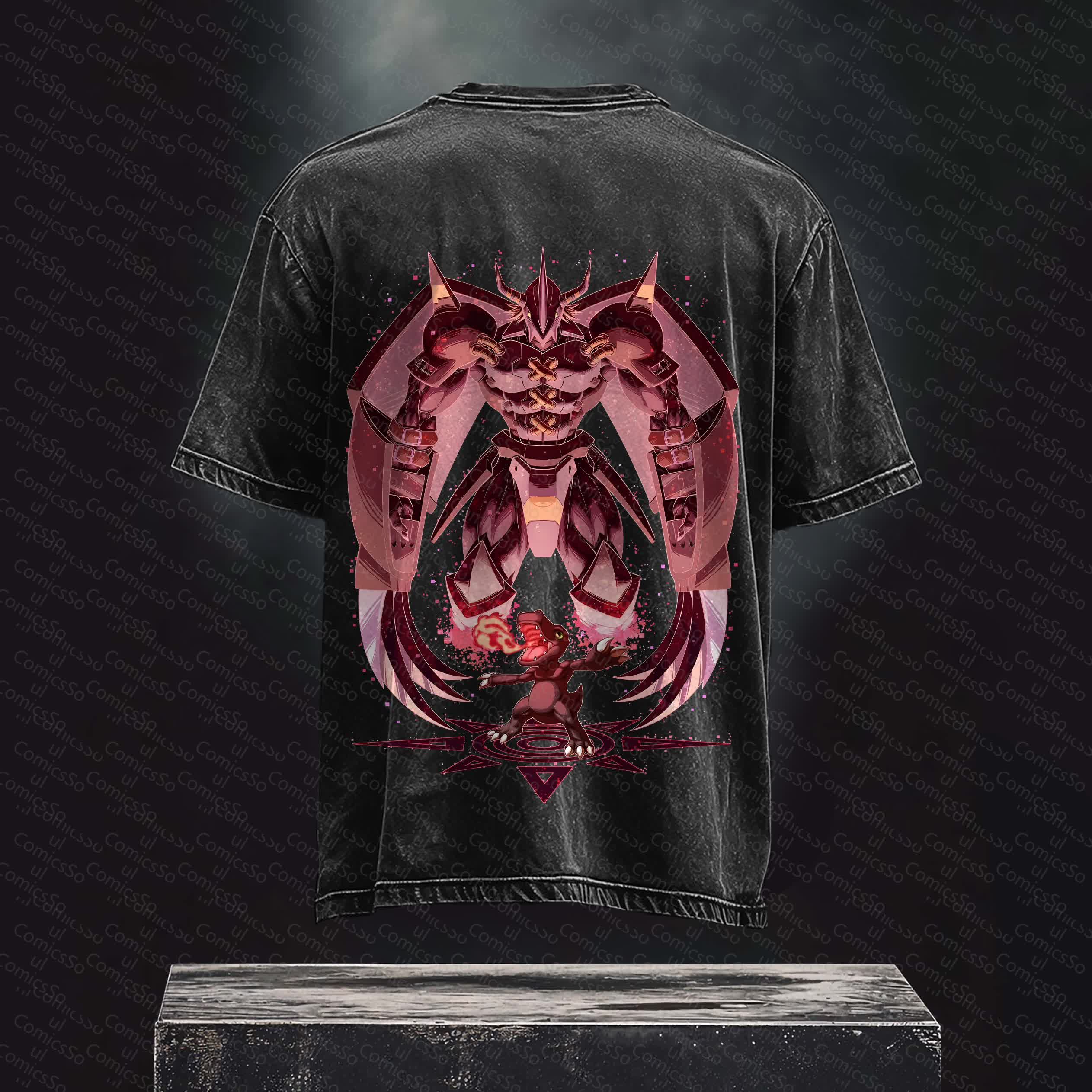 Unisex Anime Inspired Vintage Washed T-Shirt丨 Digimon