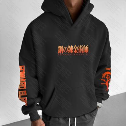 Unisex “Fullmetal Alchemist” Anime Graphic Streetwear Vintage Hoodie