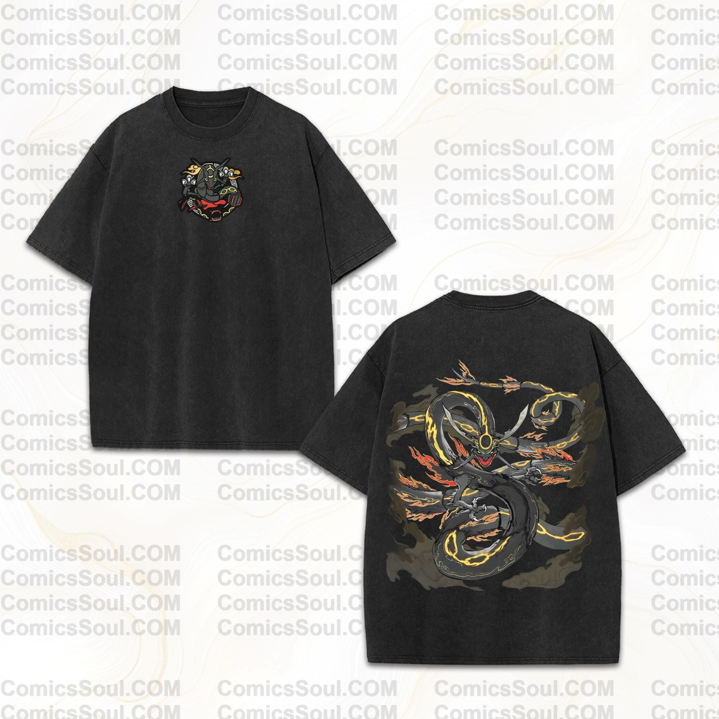 Vintage 3D Direct Inkjet Printed Washed Unisex T-Shirt