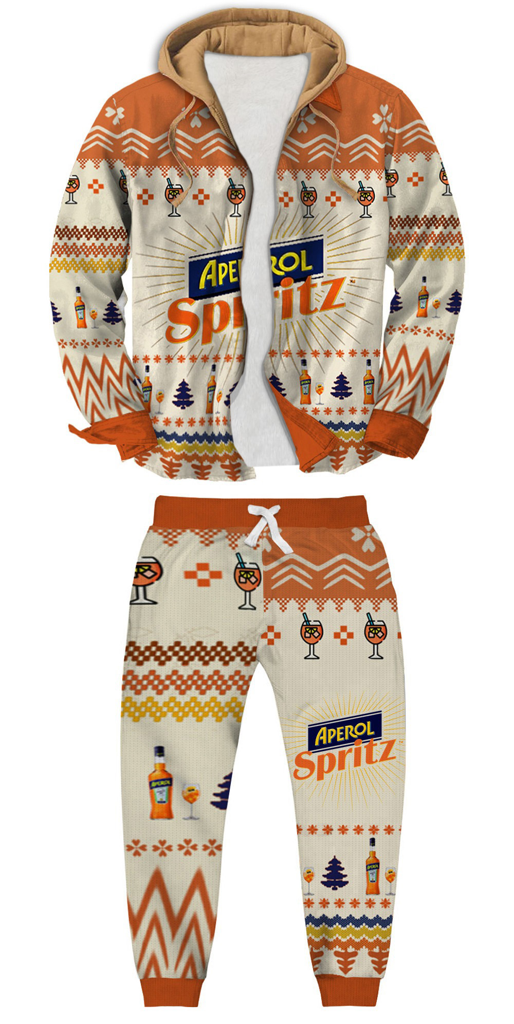 Unisex Fake Two Gradient Plaid Long-Sleeved Shirts Jacket Set