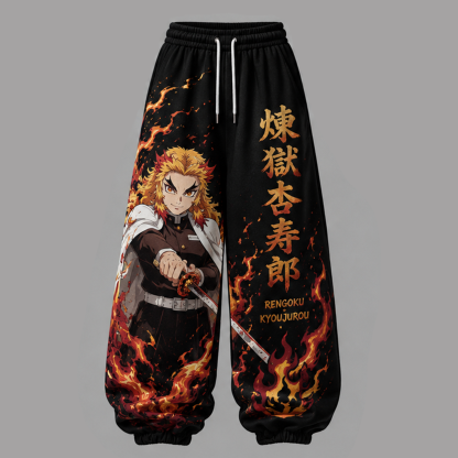 Demon Slayer Cropped Long Sleeve Hoodie & High Waist Jogger Pants Two Piece