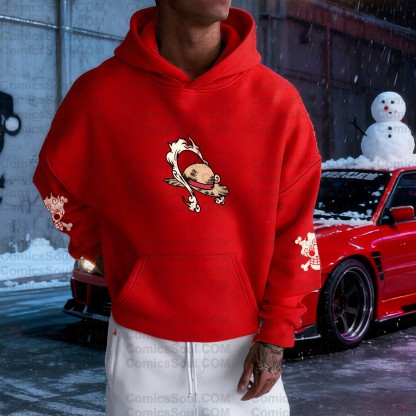 Plus Velvet Unisex Anime Graphic Streetwear Vintage Hoodieluffy