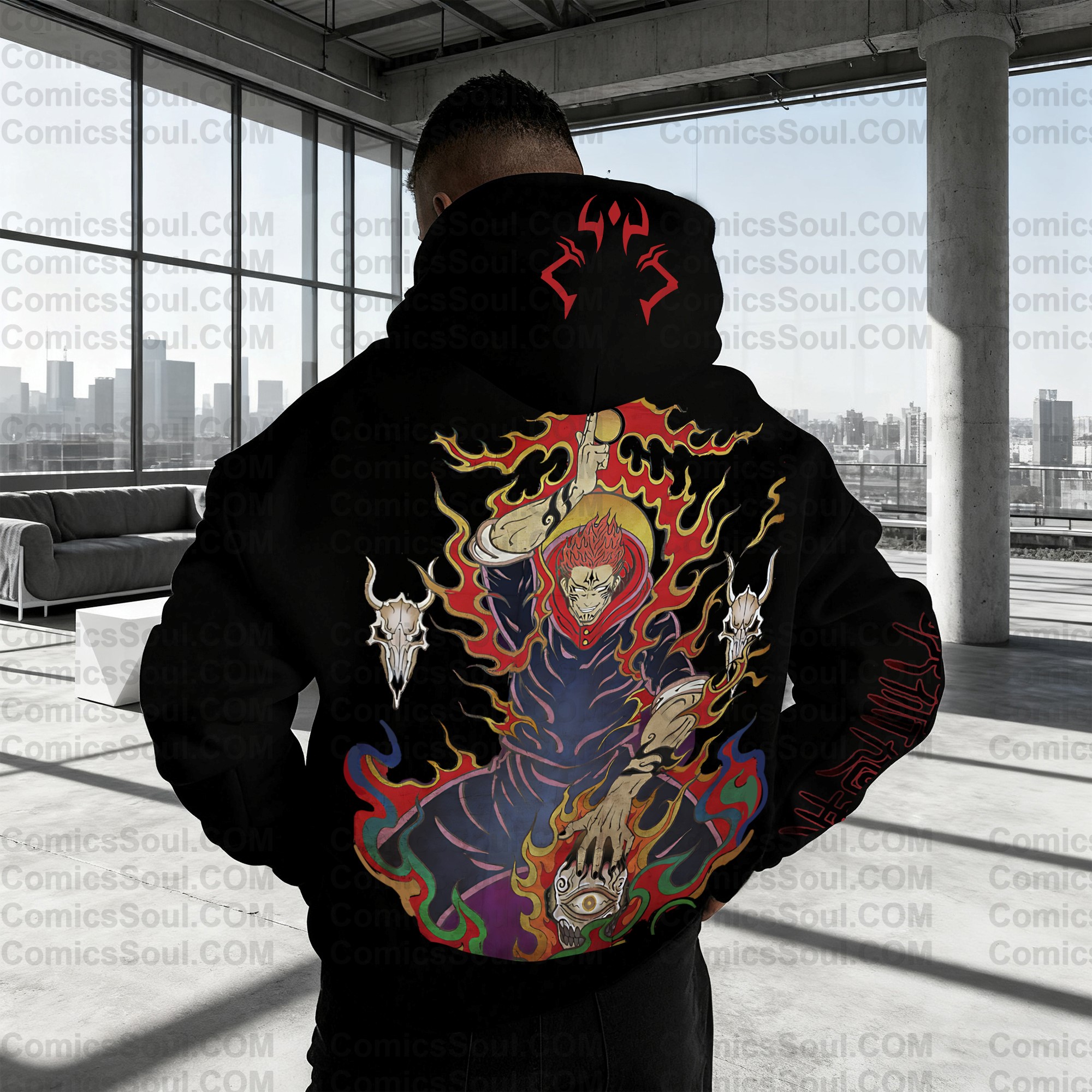 Plus Velvet Unisex Anime Graphic Streetwear Vintage Hoodie