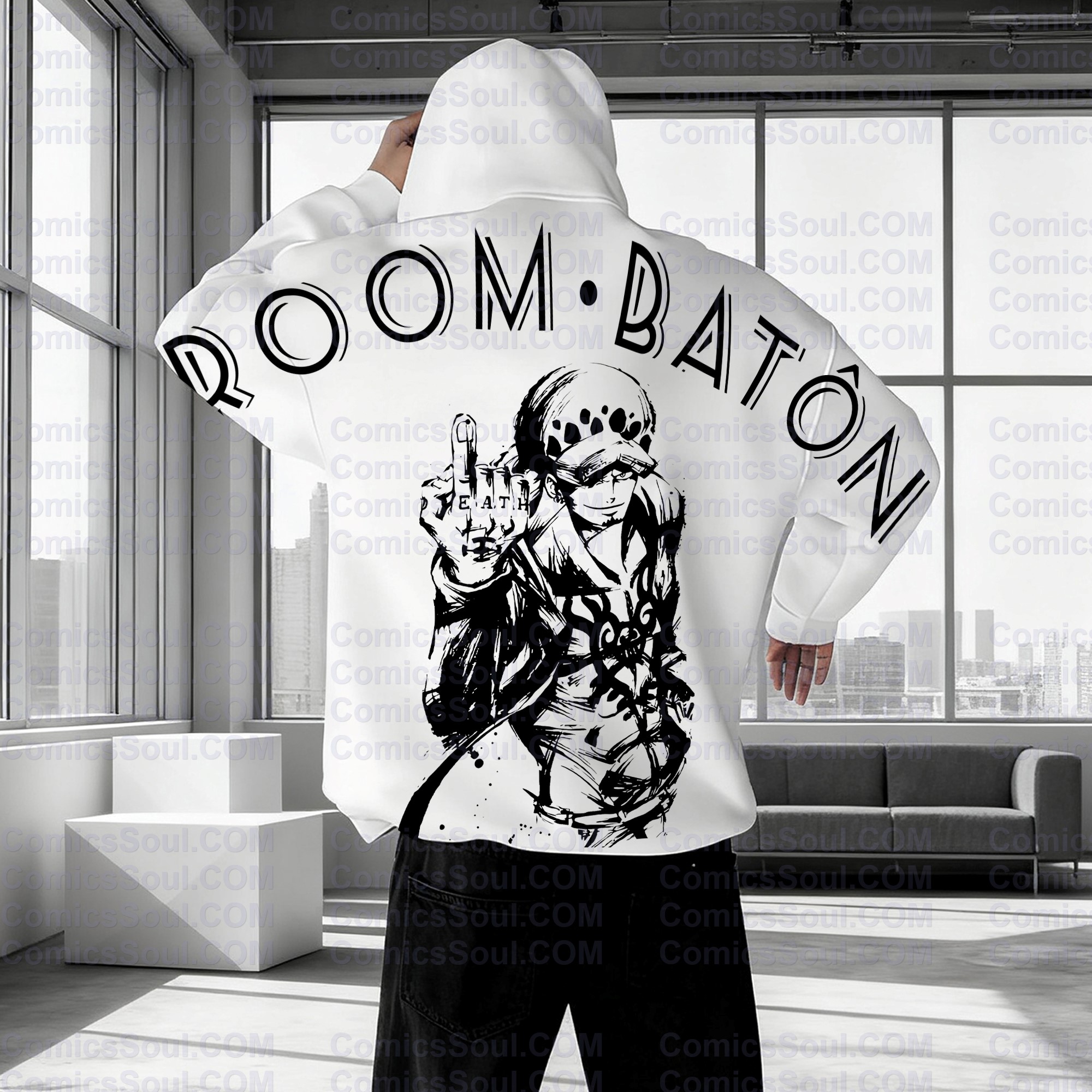 Plus Velvet Unisex Anime Graphic Streetwear Vintage Hoodie