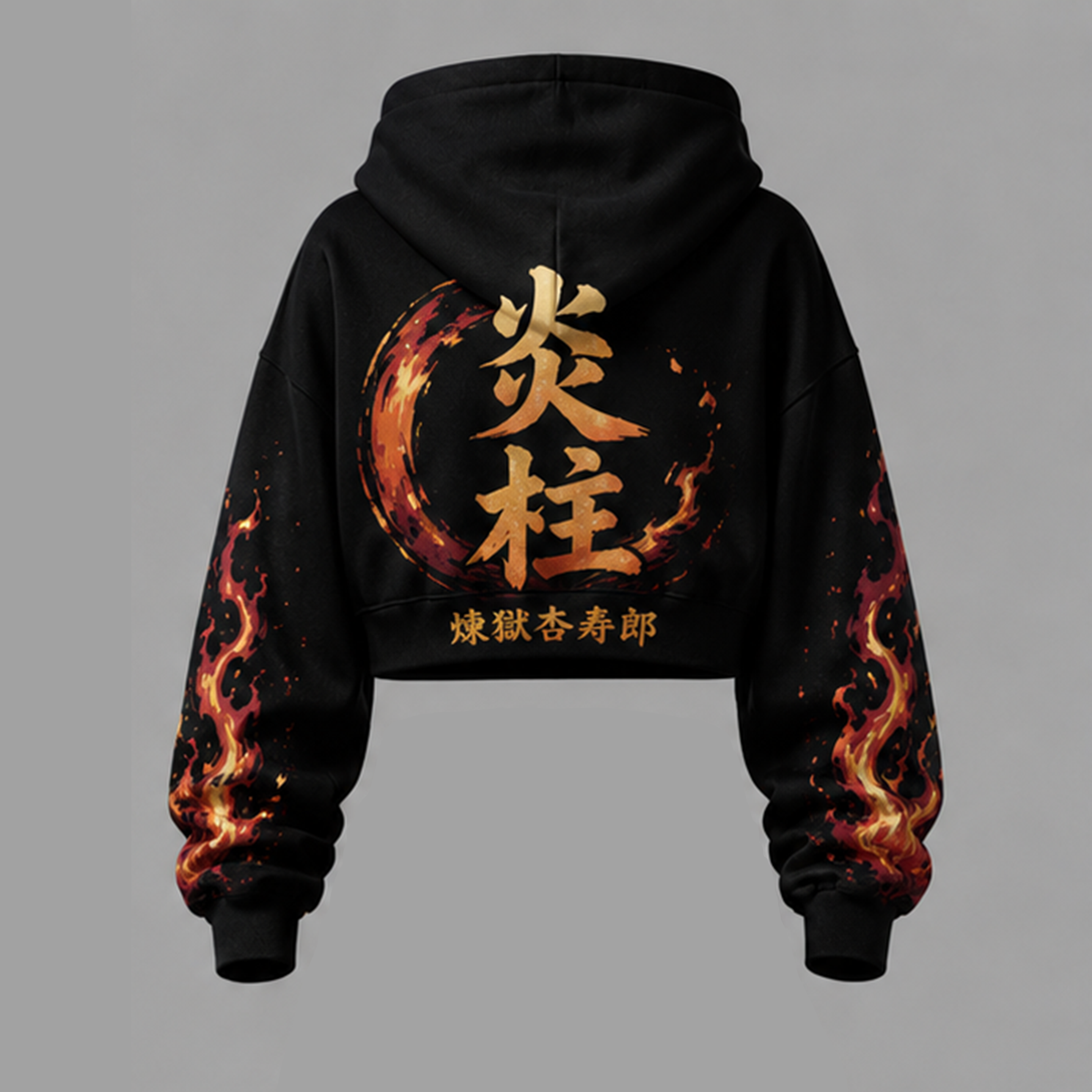 Demon Slayer Cropped Long Sleeve Hoodie & High Waist Jogger Pants Two Piece